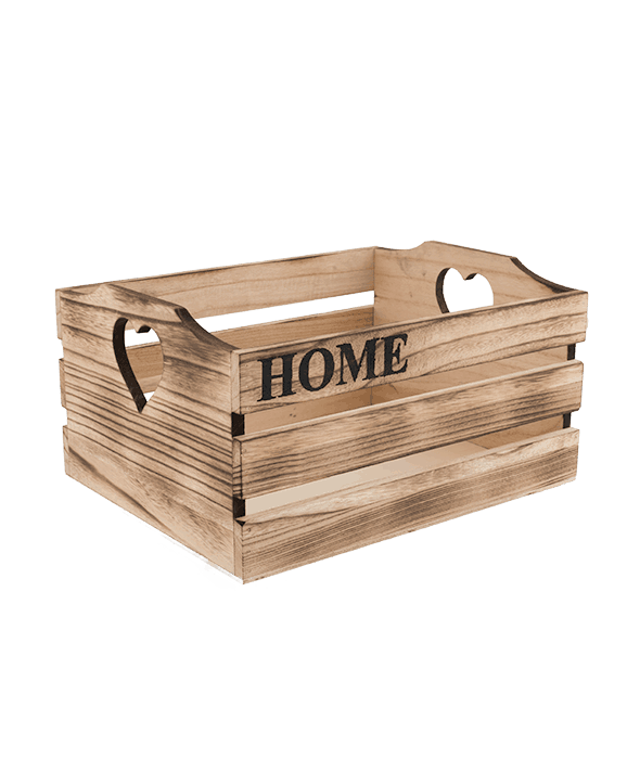 Cassetta legno “HOME” 35x27x18 cm