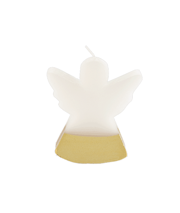 Candela angelo bianco e oro h.9,5 cm