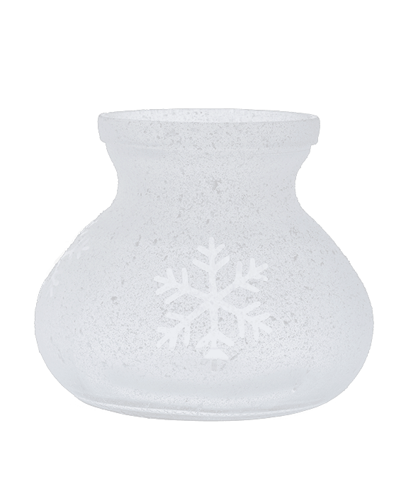 Vasetto vetro bianco satinato effetto brinato 18×15 cm