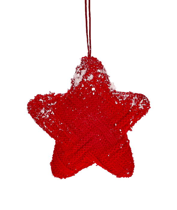 Stella polistirolo lana rossa d.21 cm