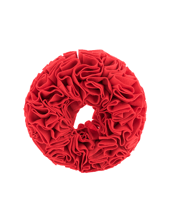Corona feltro rosso plissè 24×6 cm