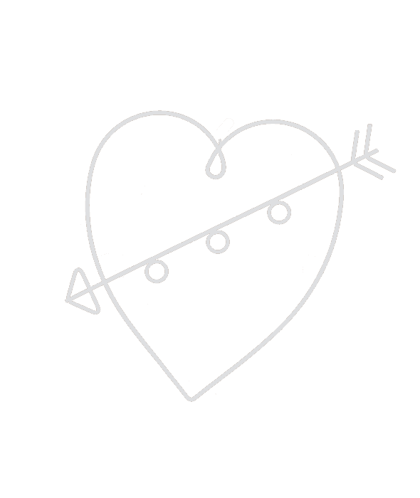 Sagoma d’appendere cuore e freccia metallo bianco 50×47 cm