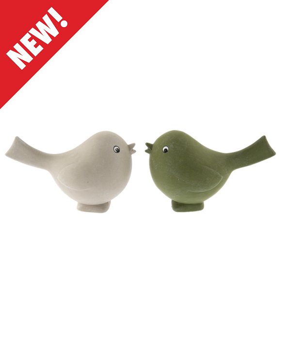 Uccellino ceramica assortito verde/bianco 15x8x9 cm