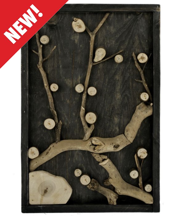 *Quadro legno nero decorazione stilizzata 30×45 cm*