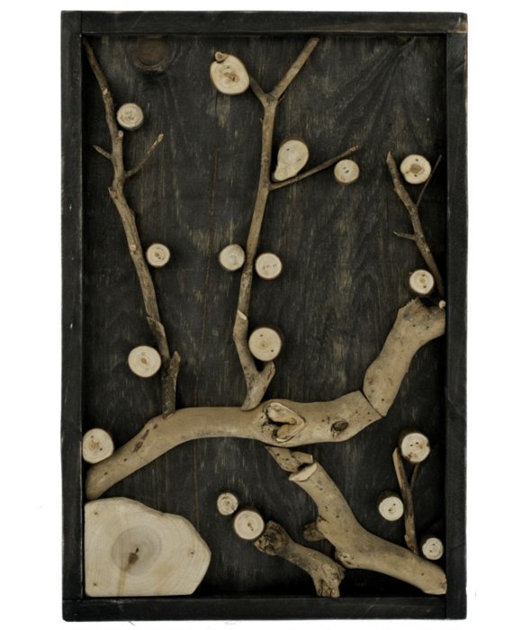 *Quadro legno nero decorazione stilizzata 30×45 cm*