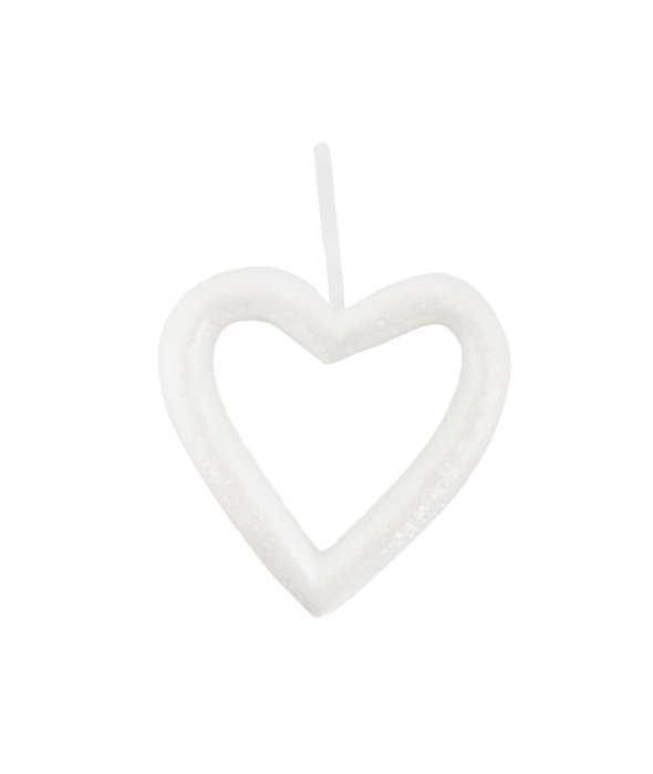 Pendente cuore bianco polistirolo 26×26 cm