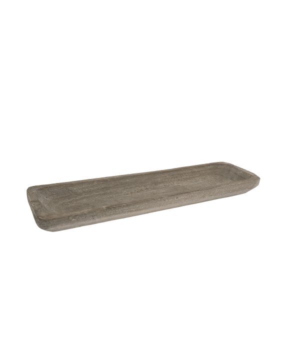 Vassoio legno grezzo grigio sbiancato 15×52 cm